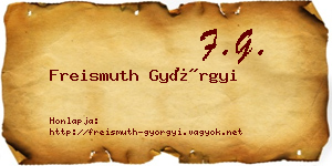 Freismuth Györgyi névjegykártya